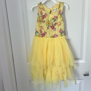 NWT Nannette Girls Yellow Floral Dress, size 6X